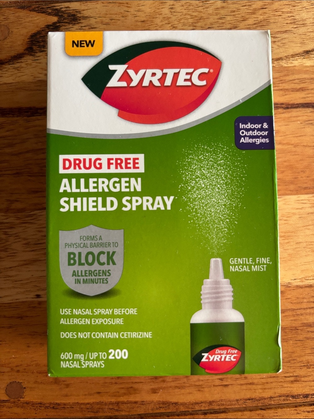 Drug Free Allergen Shield Spray - zertec Green